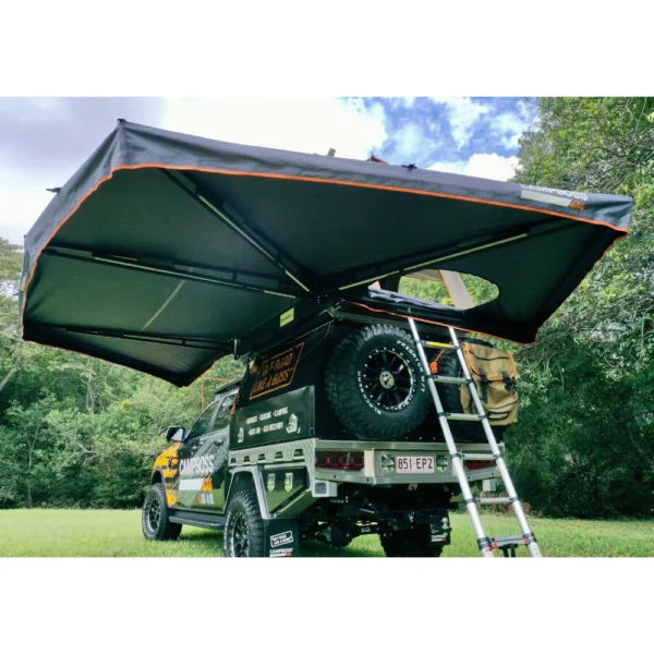 CampBoss Boss Shadow 270XL Awning With Zip Rooftop Tent Entry